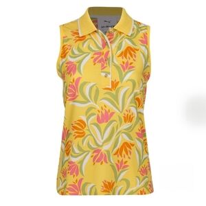 Puma Women's X Dani Dazey Sleeveless Floral Golf Polo Tank Top Small
